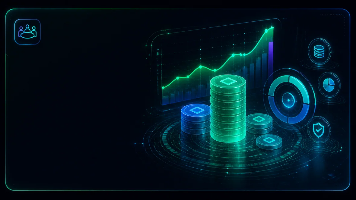 A neon capacity dashboard with credits and a predictable growth curve